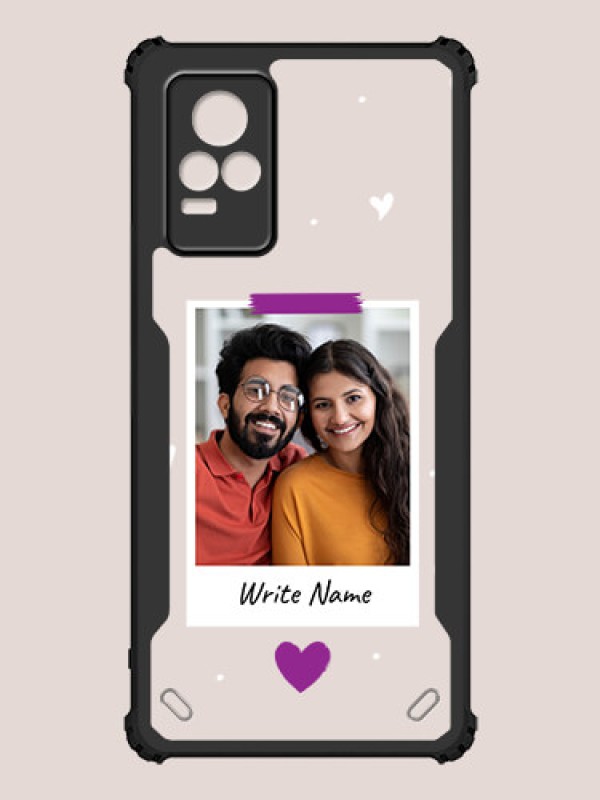 Custom Vivo V21e Custom Hybrid Mobile Phone Case With Couple Themed Polaroid Picture Style Design