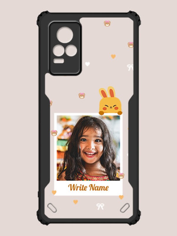Custom Vivo V21e Custom Hybrid Mobile Phone Case With Cute Yellow Mouse Themed Polaroid Picture Style Design
