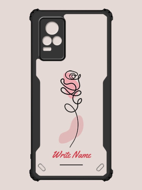 Custom Vivo V21e Custom Hybrid Mobile Phone Case With Rose Flower Design