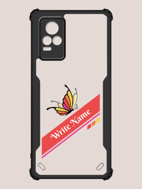 Custom Vivo V21e Custom Hybrid Mobile Phone Case With Colorful Butterfly Design