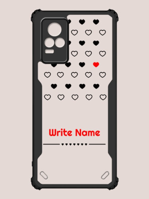 Custom Vivo V21e Custom Hybrid Mobile Phone Case With Heart Themed Design