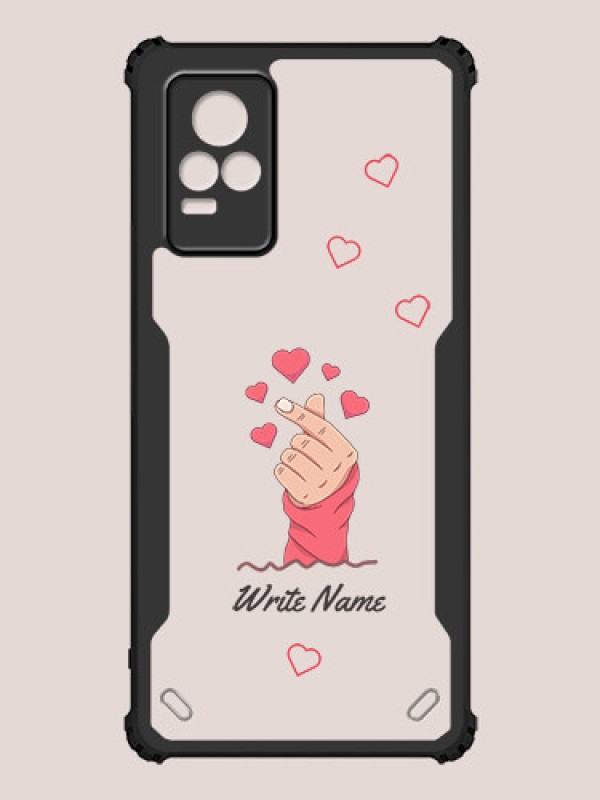 Custom Vivo V21e Custom Hybrid Mobile Phone Case With Lovely Floating Hearts Design