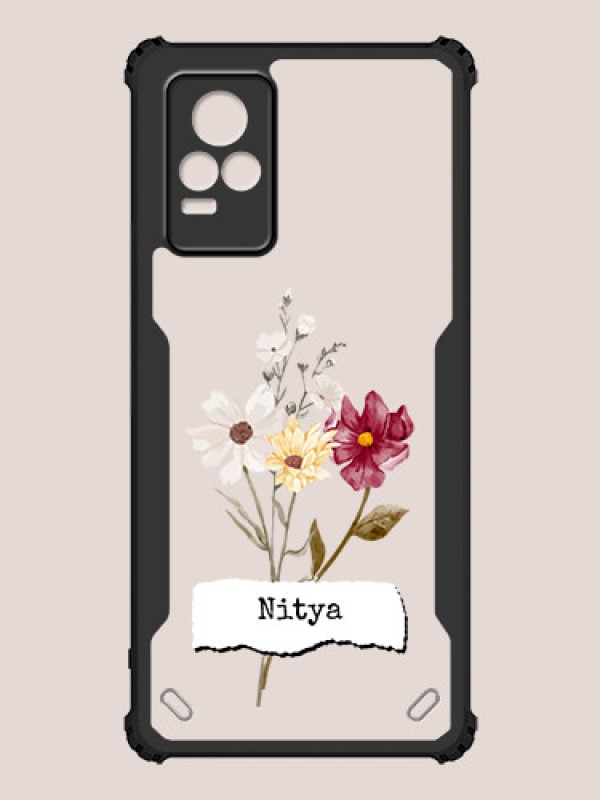 Custom Vivo V21e Custom Hybrid Mobile Phone Case With Beautiful Flowers Design