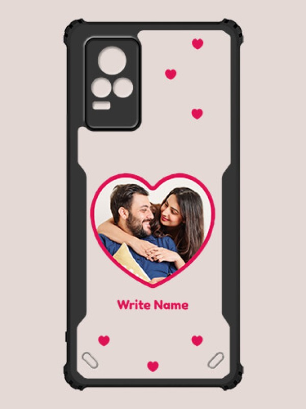 Custom Vivo V21e Custom Hybrid Mobile Phone Case With Floating Hearts Themed Couple Design