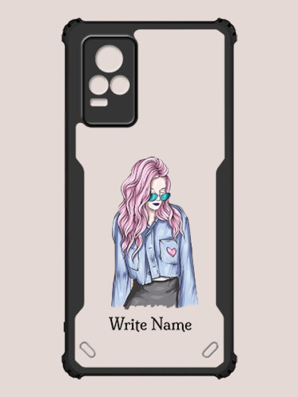 Custom Vivo V21e Custom Hybrid Mobile Phone Case With Cool Girl Design