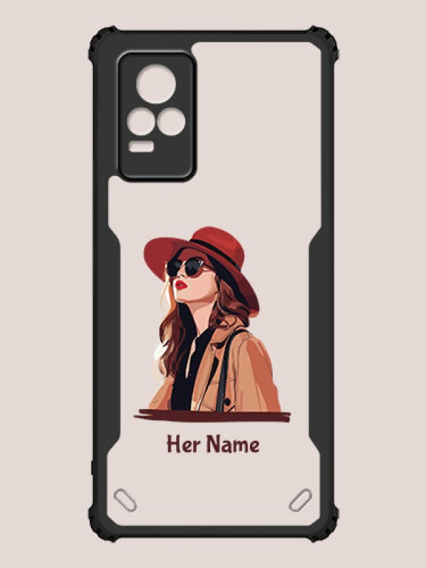Custom Vivo V21e Custom Hybrid Mobile Phone Case With Independent Woman Design