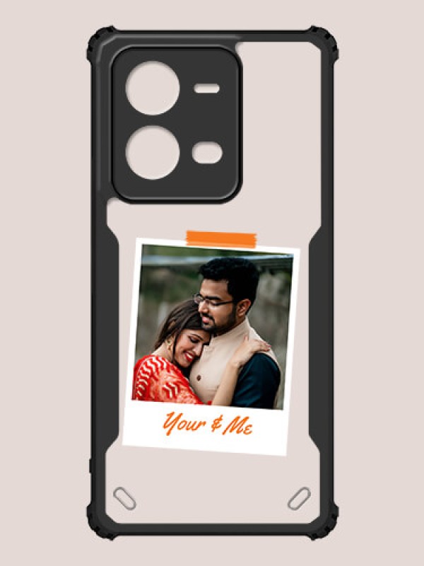 Custom Vivo V25e 5G Custom Hybrid Mobile Phone Case With You and Me Themed Polaroid Picture Style Design