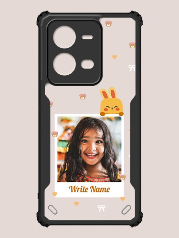 Custom Vivo V25e 5G Custom Hybrid Mobile Phone Case With Cute Yellow Mouse Themed Polaroid Picture Style Design