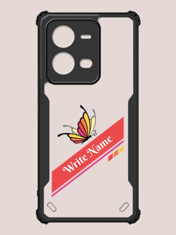 Custom Vivo V25e 5G Custom Hybrid Mobile Phone Case With Colorful Butterfly Design