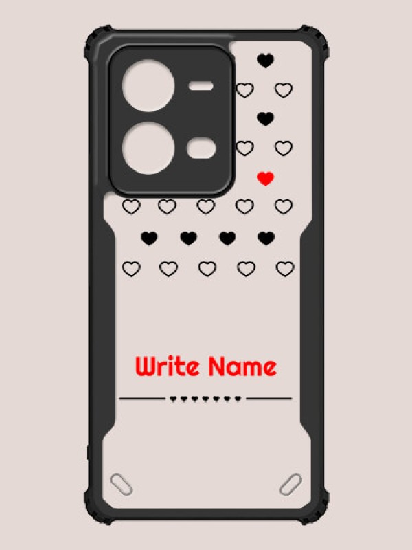 Custom Vivo V25e 5G Custom Hybrid Mobile Phone Case With Heart Themed Design