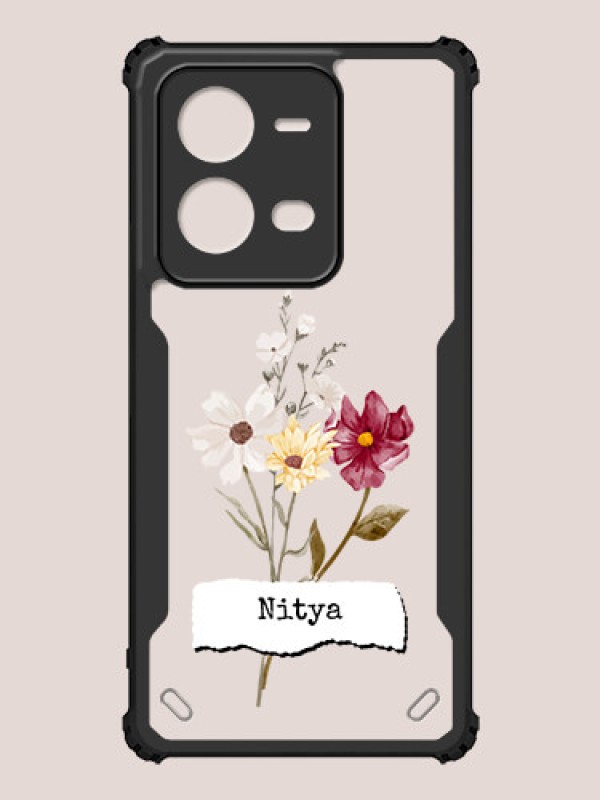 Custom Vivo V25e 5G Custom Hybrid Mobile Phone Case With Beautiful Flowers Design