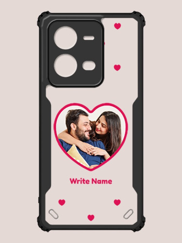Custom Vivo V25e 5G Custom Hybrid Mobile Phone Case With Floating Hearts Themed Couple Design