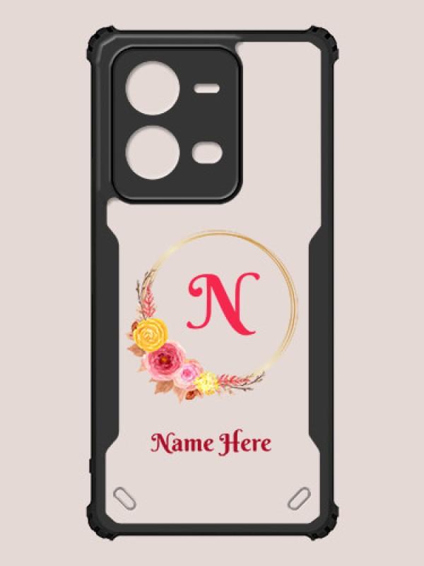 Custom Vivo V25e 5G Custom Hybrid Mobile Phone Case With Wreath Themed Design