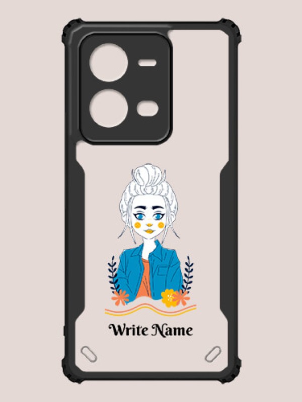 Custom Vivo V25e 5G Custom Hybrid Mobile Phone Case With Cute Cartoon Girl Design