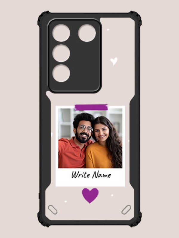 Custom Vivo V27 Custom Hybrid Mobile Phone Case With Couple Themed Polaroid Picture Style Design