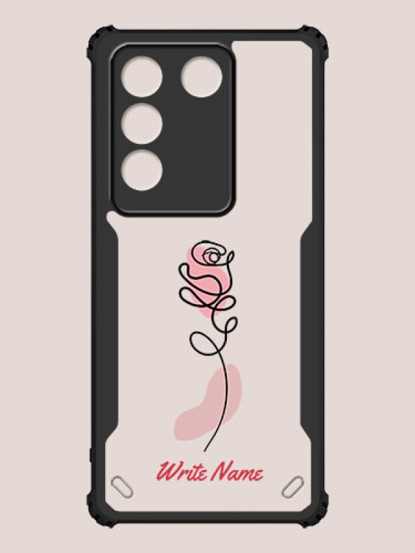 Custom Vivo V27 Custom Hybrid Mobile Phone Case With Rose Flower Design