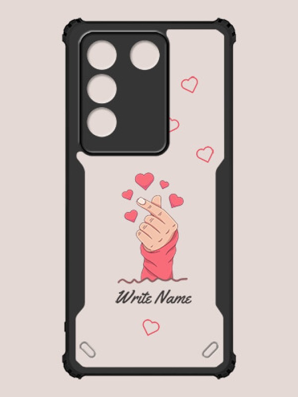 Custom Vivo V27 Custom Hybrid Mobile Phone Case With Lovely Floating Hearts Design