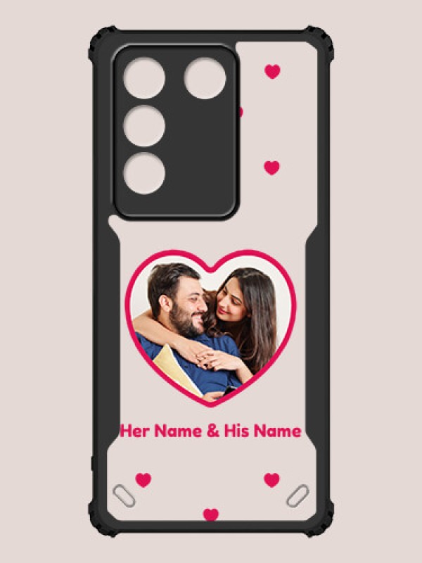Custom Vivo V27 Custom Hybrid Mobile Phone Case With Floating Hearts Themed Couple Design