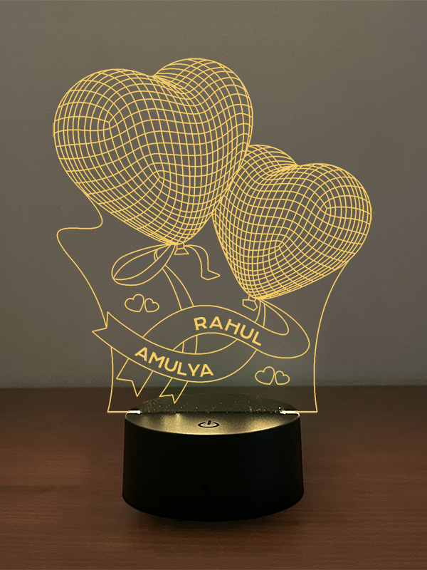 Custom Coupled Ballon Hearts Illusion Lamp