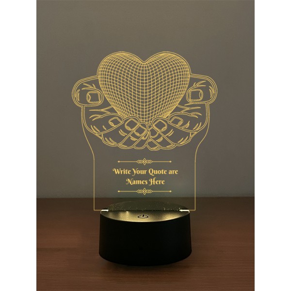 Loving Hear In Hands Illusion Lamp