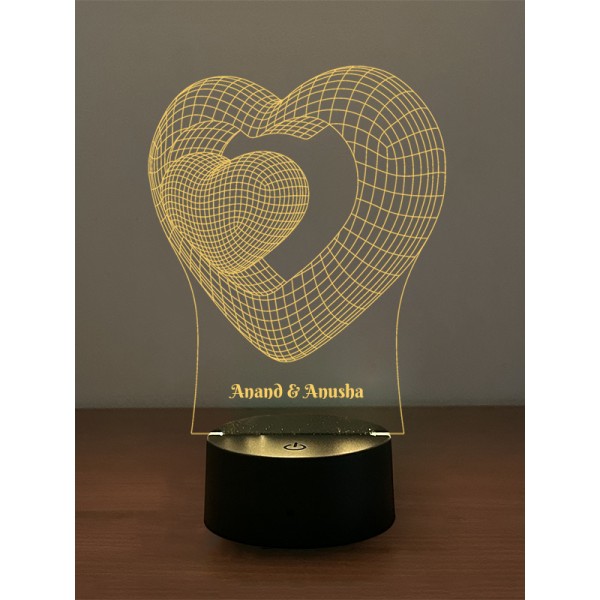 Little Heart Inside Heart Illusion Lamp