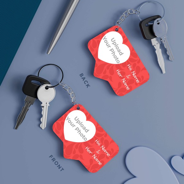 Custom Couple Comment Box Shape Design Keychain