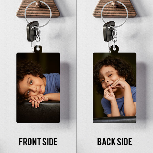 Custom Rectangle Shaped Photo Keychains With Two Side Print On Acrylic