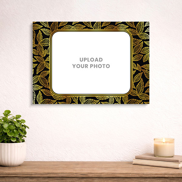 Explore Leaf Border Gold Foil Acrylic Frame
