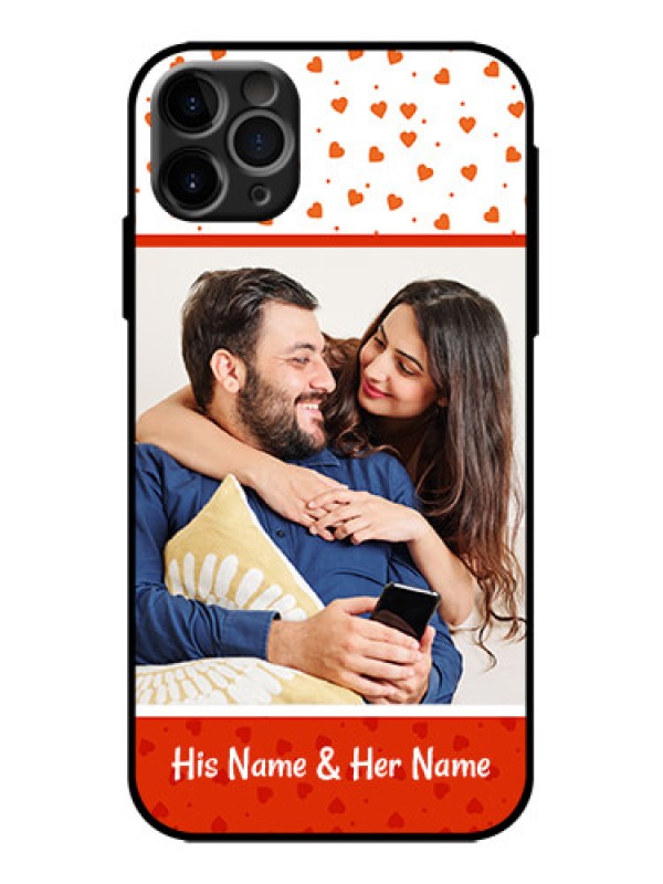 Custom iPhone 11 Pro Max Custom Metal Phone Case - Orange Love Symbol Design