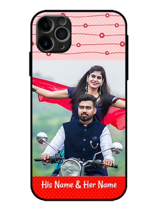 Custom iPhone 11 Pro Max Custom Metal Phone Case - Red Pattern Case Design