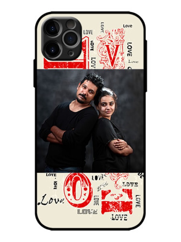 Custom iPhone 11 Pro Max Custom Metal Phone Case - Trendy Love Design Case