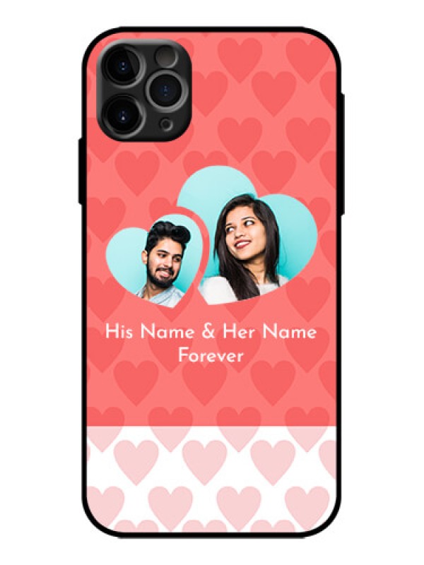 Custom iPhone 11 Pro Max Custom Metal Phone Case - Couple Pic Upload Design