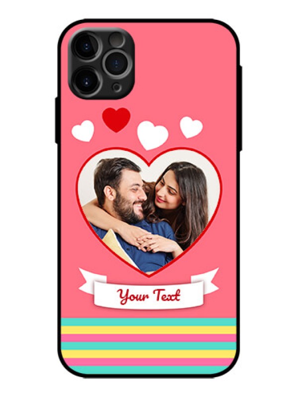 Custom iPhone 11 Pro Max Custom Metal Phone Case - Love Shapes Doodle Design