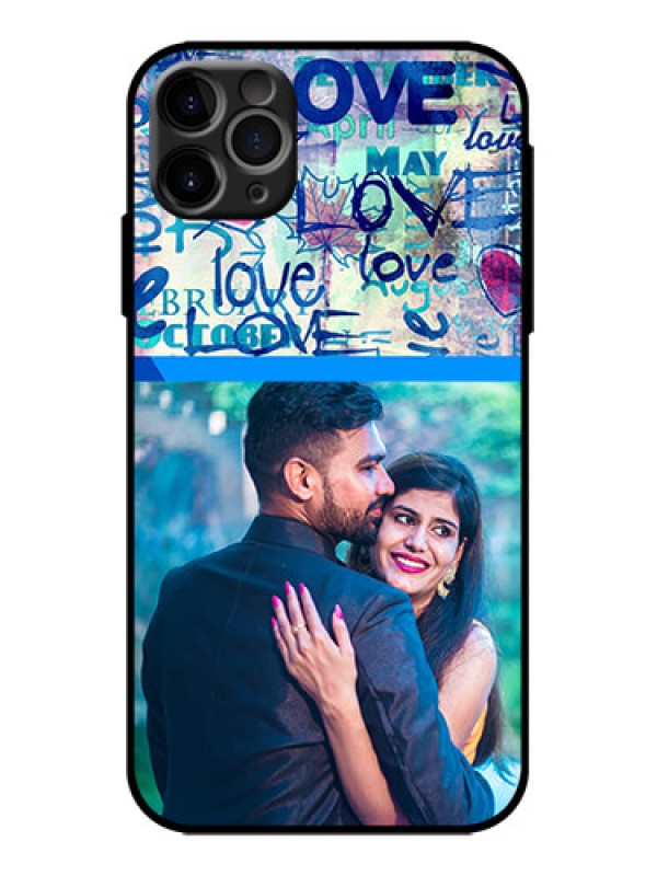 Custom iPhone 11 Pro Max Custom Metal Phone Case - Colorful Love Design