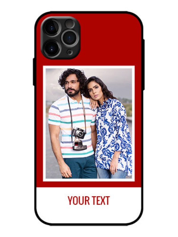 Custom iPhone 11 Pro Max Custom Metal Phone Case - Red Color Design