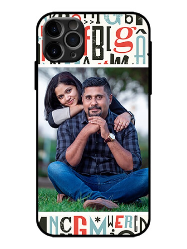 Custom iPhone 11 Pro Max Custom Metal Phone Case - Alphabet Design