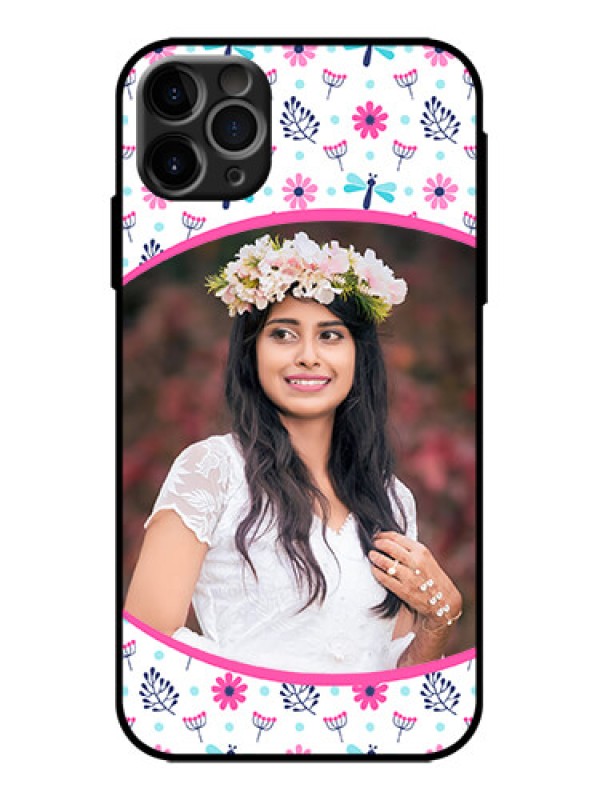 Custom iPhone 11 Pro Max Custom Metal Phone Case - Colorful Flower Design