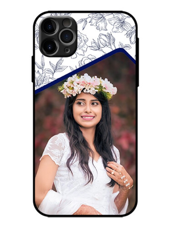 Custom iPhone 11 Pro Max Custom Metal Phone Case - Classy Floral Design