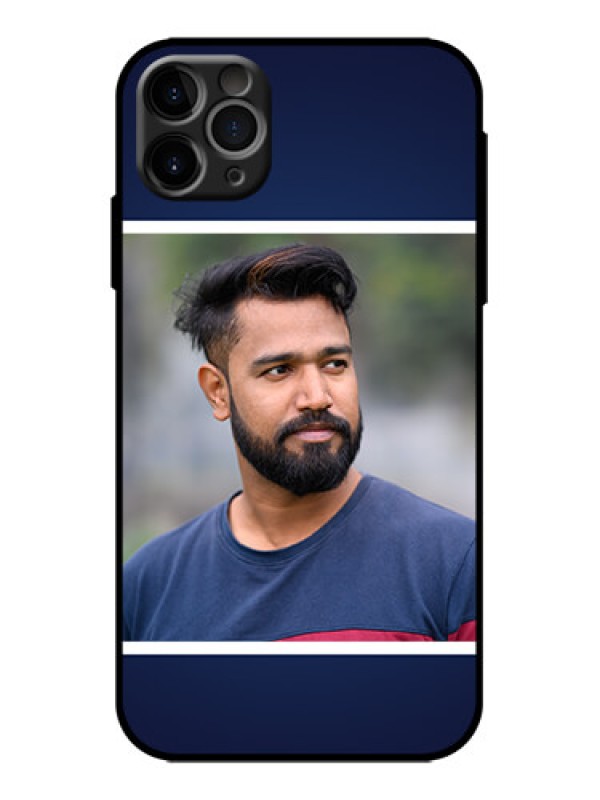 Custom iPhone 11 Pro Max Custom Metal Phone Case - Simple Royal Blue Design