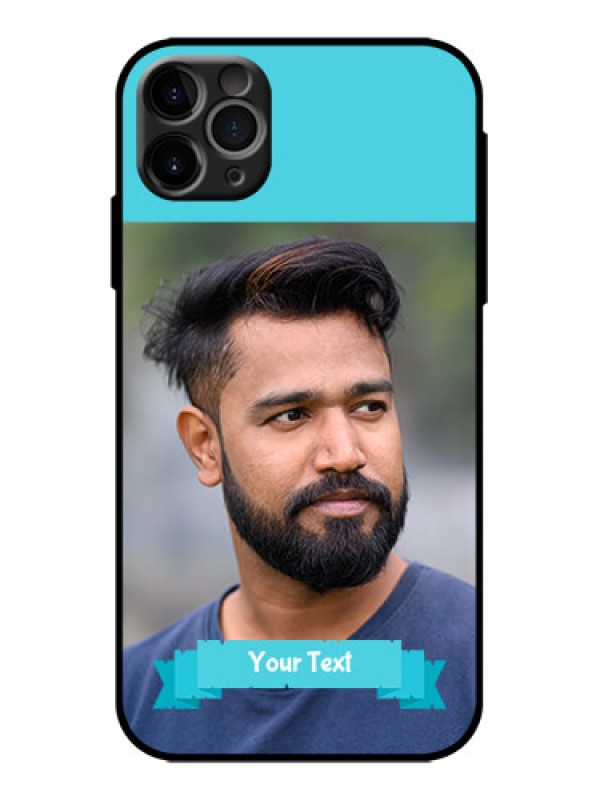 Custom iPhone 11 Pro Max Custom Metal Phone Case - Blue Color Design