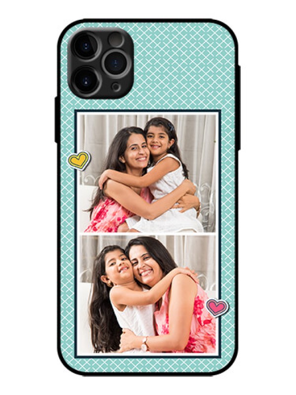 Custom iPhone 11 Pro Max Custom Metal Phone Case - 2 Image Holder With Pattern Design