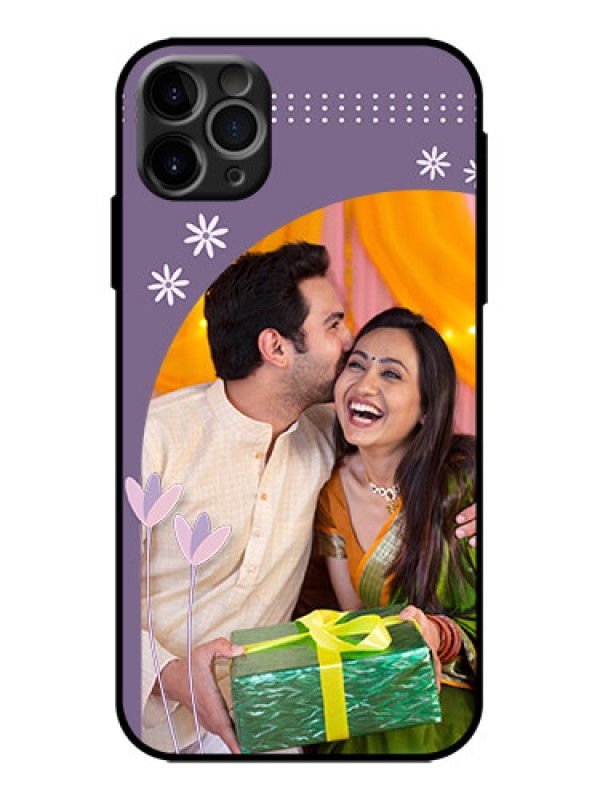 Custom iPhone 11 Pro Max Custom Metal Phone Case - Lavender Flowers Design