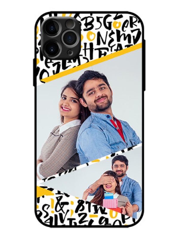 Custom iPhone 11 Pro Max Custom Metal Phone Case - Letters Pattern Design