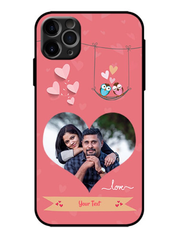 Custom iPhone 11 Pro Max Custom Metal Phone Case - Peach Color Love Design