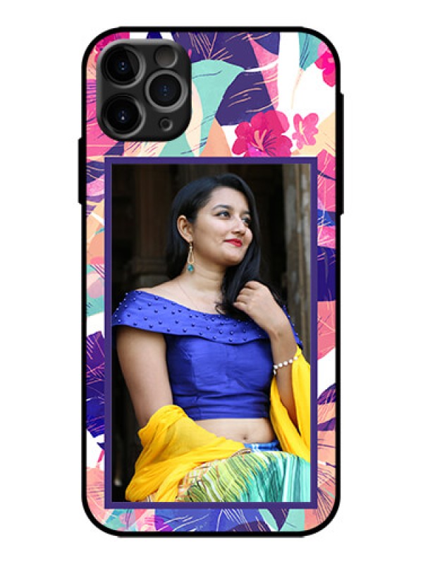 Custom iPhone 11 Pro Max Custom Metal Phone Case - Abstract Floral Design