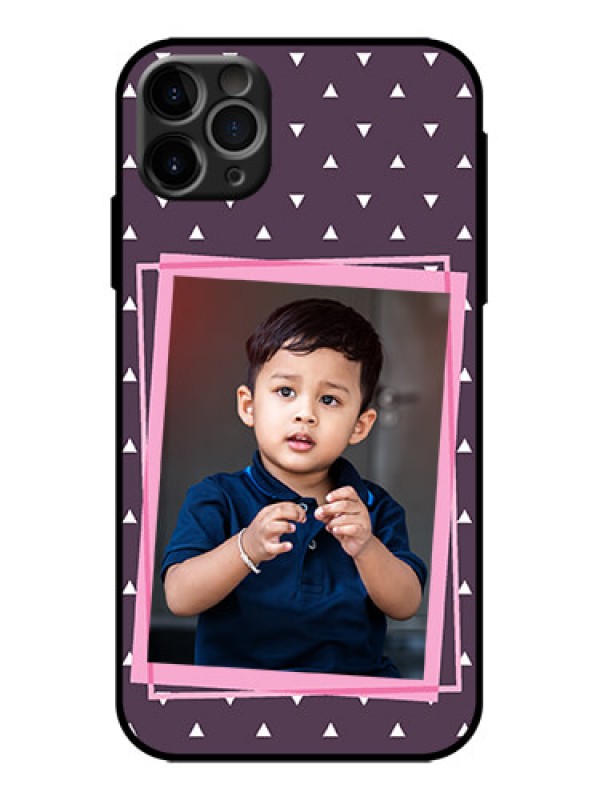 Custom iPhone 11 Pro Max Custom Metal Phone Case - Triangle Pattern Dotted Design