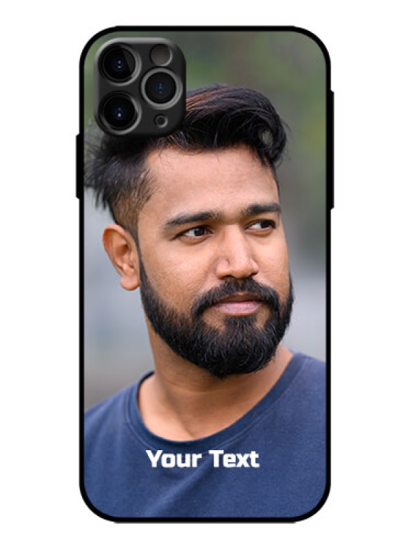 Custom iPhone 11 Pro Max Custom Metal Phone Case - Photo With Text Design