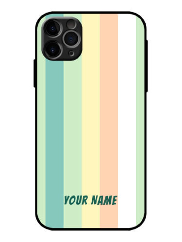 Custom iPhone 11 Pro Max Custom Metal Phone Case - Multi - Colour Stripes Design