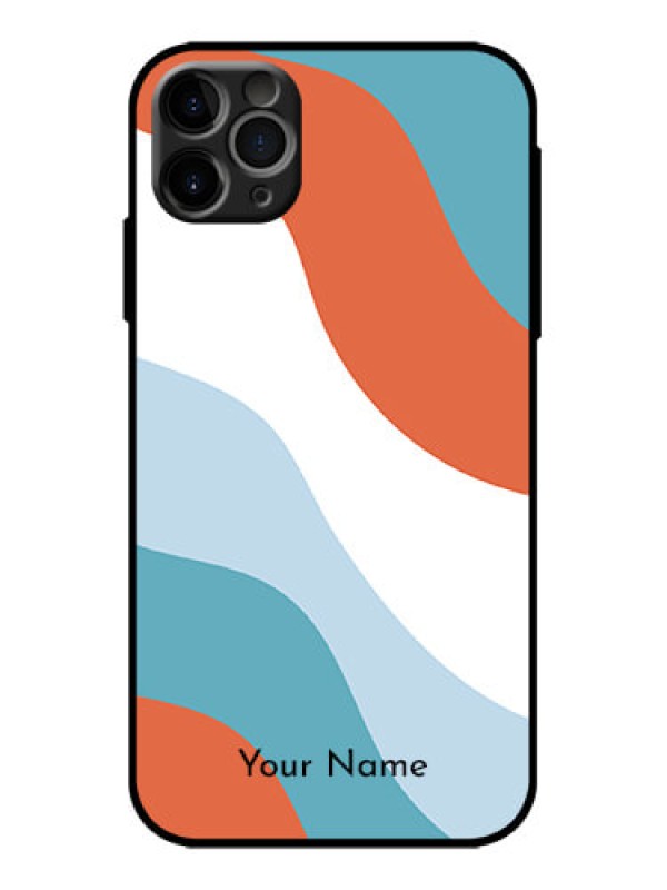 Custom iPhone 11 Pro Max Custom Metal Phone Case - Coloured Waves Design