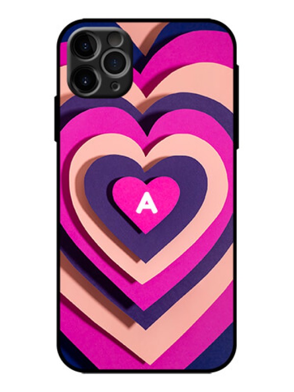 Custom iPhone 11 Pro Max Custom Metal Phone Case - Cute Heart Pattern Design